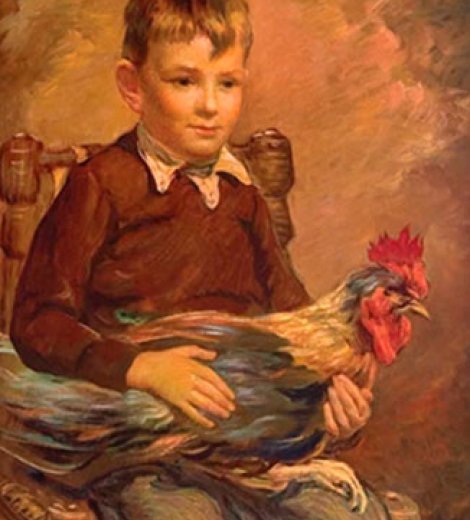 El niño y el gallo