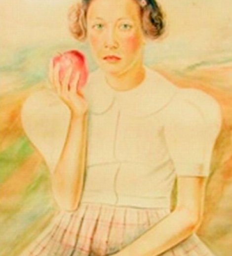 La niña de la manzana
