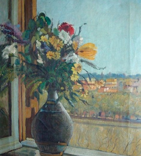 Vaso di fiori alla finestra