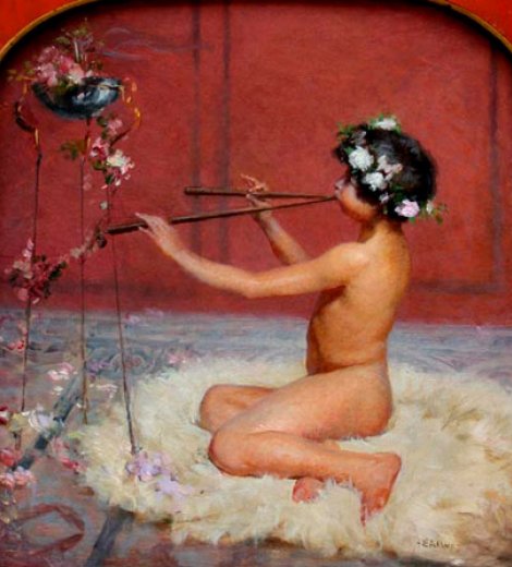 Niño tocando la flauta