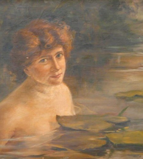 Mujer en el estanque