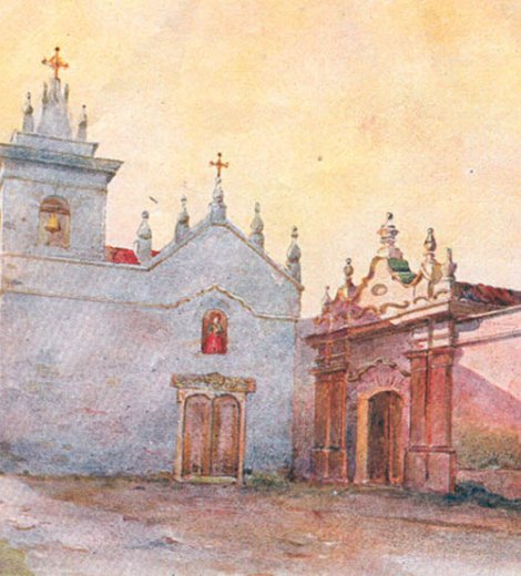 Convento Carmelita de San Bernardo, Salta, bañado en luz dorada y Cerro San Bernardo