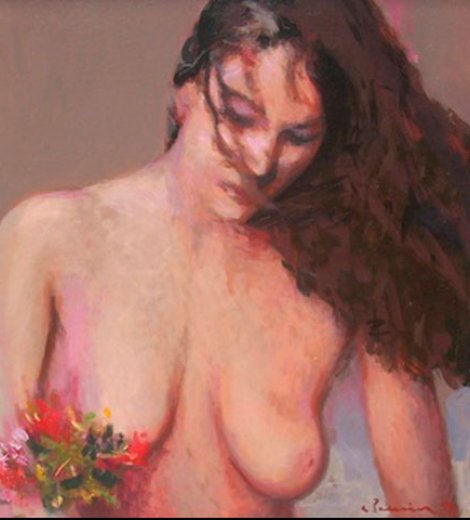 Desnudo con flores