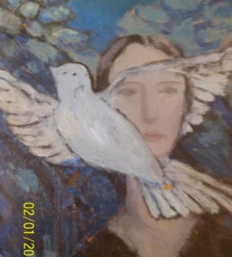 Mujer y paloma