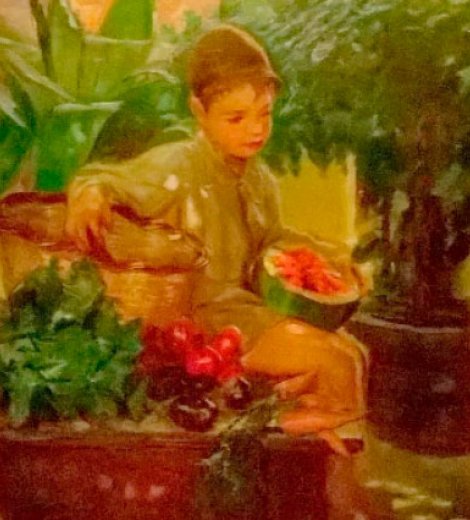 Niño con frutos