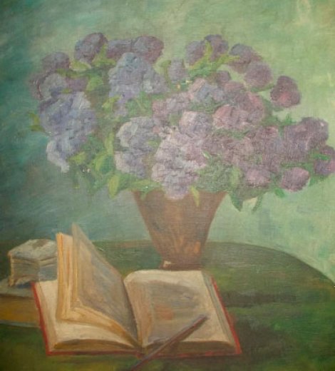 Ramo de flores y libro