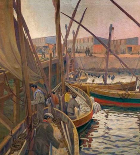 Pescadores en el puerto